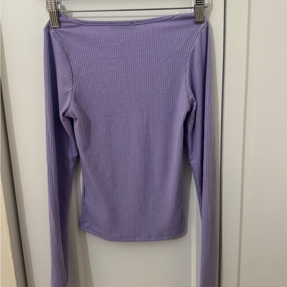 Fashion Nova Fitted Purple Long Sleeve Blouse - Picture 2 of 2